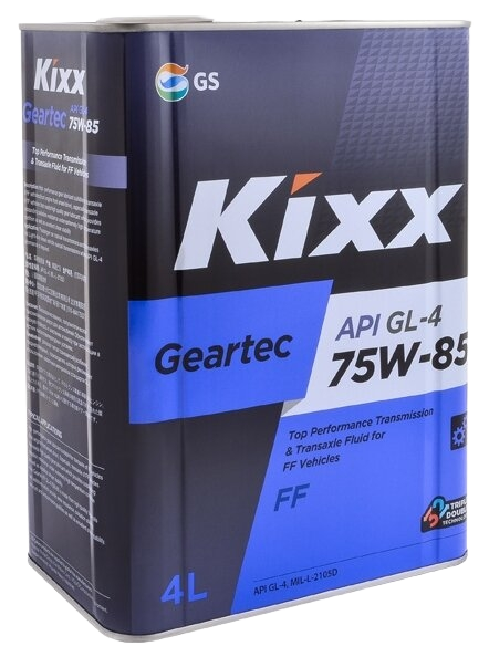 Трансмиссионное масло Kixx Geartec FF GL-4 75W85, 4л